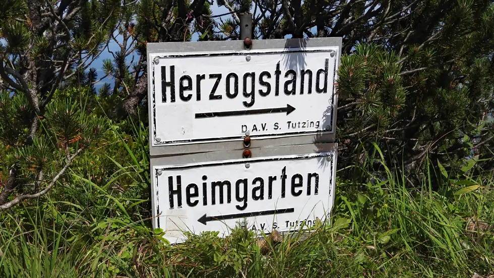 Wegweiser Herzogstand - Heimgarten